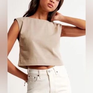 Abercrombie & Fitch Ditch Linen Blend Shell Top